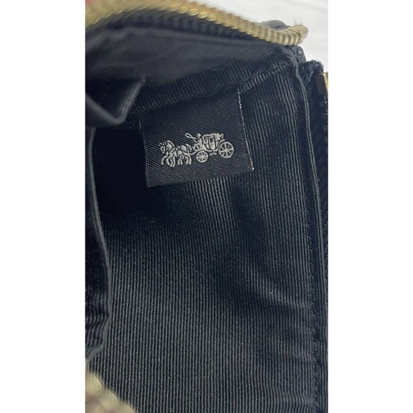 Coach Wallet Corner Zip Signature PVC Wristlet Two-Tone Dark Brown EUC Wallet - Picture 14 of 15